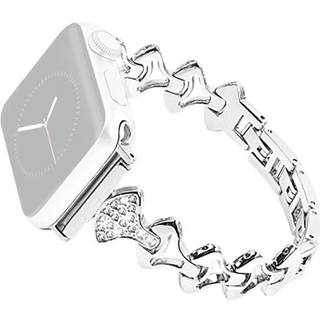 Rhinsten Vifteformet Apple Watch Ultra 3/2/Ultra/11/10/9/8/SE 3/(2022)/7/SE/6/5/4/3/2/1 Rem - 49mm/46mm/45mm/44mm/42mm - Sølv