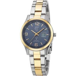 ETT Eco Tech Time ELS-11600-32M Damenuhr Funk Solar Drive Gobi Bicolor