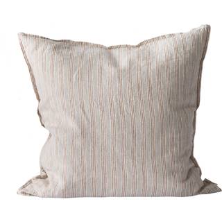 Tell Me More Linen Pudebetræk 50x50 Cm - Pyntepuder & Betræk Hør Hazelnut Stripe - 3887112