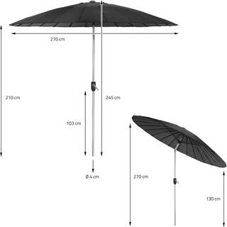 Shanghai parasol Ø270 cm - Sort