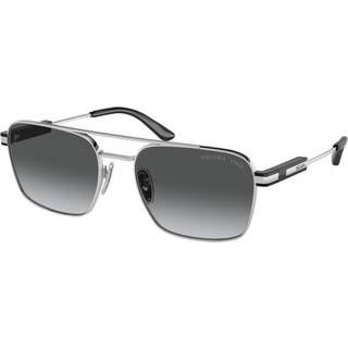 Prada Unisex PR 67ZS 1BC5W1 Solbriller Metal Sølv Grå Pillow Polariseret Skygge