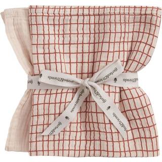 Garbo & Friends Checks Rust Musselintæpper 2-pak 60x60 Cm - Babytæpper Bomuld Rustrød - GF2122222-5800-1021GL