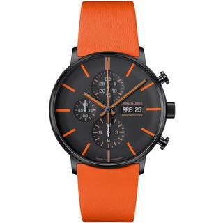 Junghans 27/4370.00 Herrenuhr Form A Chronoscope Orange/Schwarz