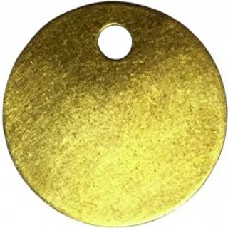 Mærkeskilt i messing Ø27 mm med Ø4 mm hul (10 stk)