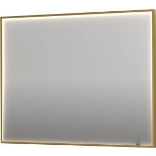 Sanibell INK SP19 LED spejl 120x80 på børstet mat guld aluramme