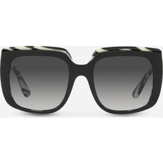 Dolce & Gabbana DG4414F Asian Fit 33728G 54 Solbriller Kvinder Black - Black On Zebra Pattern - 54mm