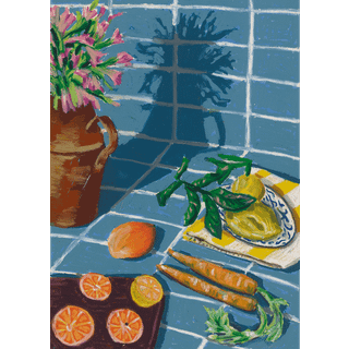 Paper Collective Composition In Blue Plakat 50x70 Cm - Plakater Syrefrit Papir Multi - 21059