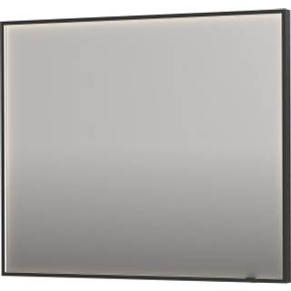 Sanibell INK SP19 LED spejl 100x80cm børstet metal sort aluramme