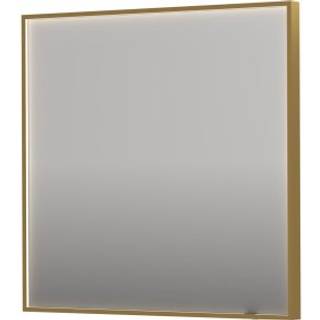 Sanibell INK SP19 LED spejl 80x80cm på børstet mat guld aluramme
