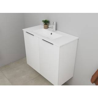 Sanibell Online møbelsæt 81x36cm hvid højglans med 2 låger