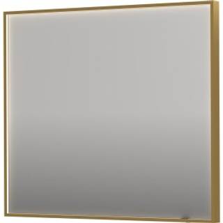Sanibell INK SP19 LED spejl 90x80cm på børstet mat guld aluramme