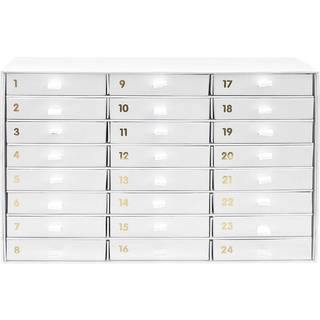 Adventskalender Box weiß-gold 16x26x9,5cm