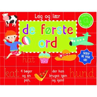 Skriv og visk ud - De første ord (kuffert med 4 bøger og pen)