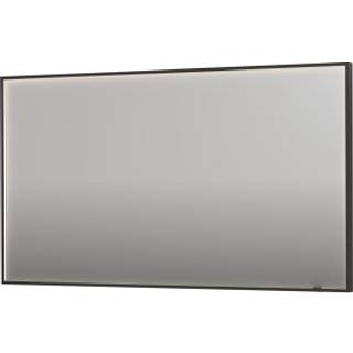 Sanibell INK SP19 LED spejl 140x80cm børstet metal sort aluramme