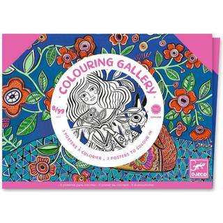 Farvelægningsplakater - Blomster, 3 stk