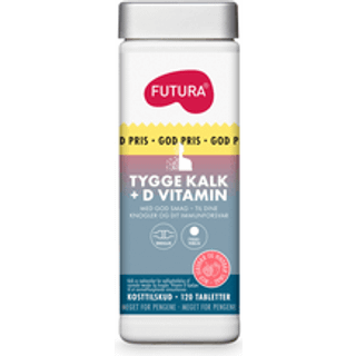 FUTURA Tygge Kalk + D Vitamin (GOD PRIS) - 120 tyggetabl.