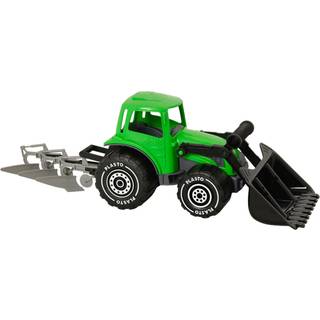 Plasto Traktor med frontlæsser og plov, 52 cm