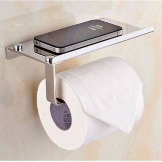 Toiletrulleholder med Mobilhylde i Rustfrit Stål
