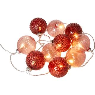 DACORE Lyskæde kugle 10 LED til batteri i glas - rød