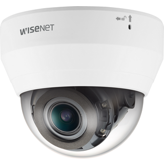 Hanwha Vision Dome Kamera QND-7082R 3,2 - 10,0mm Überwachungskamera mit 4 Megapixel Auflösung. professionelle Kamera für außen - weiß