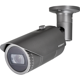 Hanwha Vision Bullet Kamera QNO-7082R 3,2 - 10,0mm Überwachungskamera mit 4 Megapixel Auflösung. professionelle Kamera für außen - silber