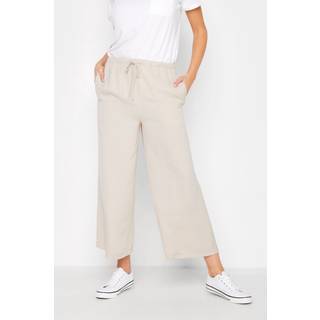 Lts Tall Stone Brown Lightweight Twill Cropped Trousers 25"/64cm > 22 Lts | Tall Women's Wide Leg Trousers - 25"/64cm 22