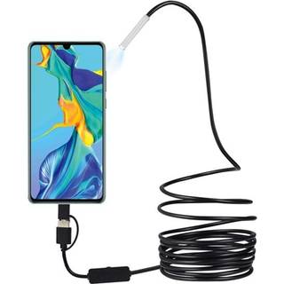 Vandtæt inspektionskamera - 5 meter fleksibelt kabel, HD-opløsning og LED-belysning