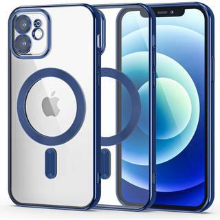 iPhone 12 Tech-Protect MagShine Bagside Cover - MagSafe Kompatibel - Gennemsigtig / Blå