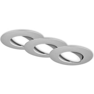 Briloner LED-indbygningsspot 7597 3 IP65 4.000 K krom mat 7597, dæmpbar, Aluminium/grå/zink, Badeværelse, Plast, Runde downlight