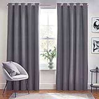 Furn furn. Charcoal Dawn 100% Blackout Thermal Eyelet Curtains