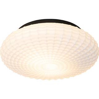 Klassisk loftslampe sort med opalglas 35 cm IP44 - Nohmi