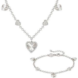 Nomination TrueJoy Silver Crystal Hearts Bracelet - 16cm