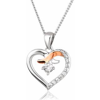 Forever Yours Sterling Silver Kiss Pendant with Zircon