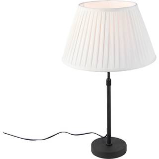 Bordlampe sort med plisseret skærm creme 35 cm justerbar - Parte