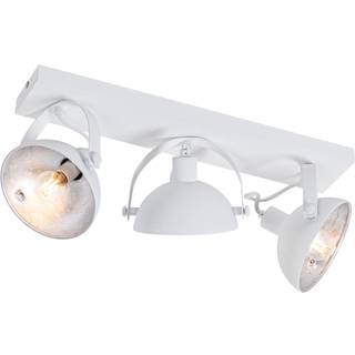 Industriel loftslampe hvid med sølv 3-lys justerbar - Magnax