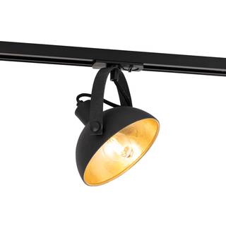 Industriel 1-faset skinnespot sort med guld indvendig - Magnax