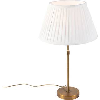 Bronze bordlampe med plisseret skærm hvid 35 cm - Parte