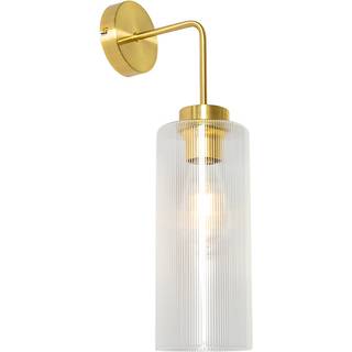 Art Deco væglampe guld med glas - Laura