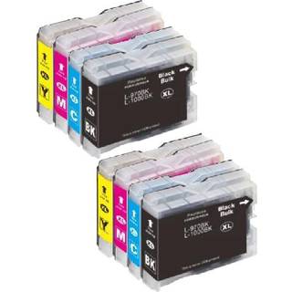 Pakke sæt Brother LC1000 4 farver 2x BK-C-M-Y alternativ