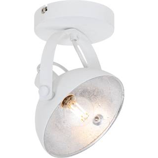 Industriel loftslampe hvid med sølv 15 cm justerbar - Magnax