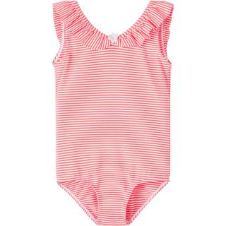 Name It Fiery Coral Badedragt Neon Striber