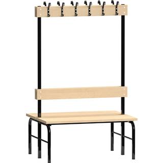 Garderobe bænkstativ dobbelsidet 1000mm birk laminat