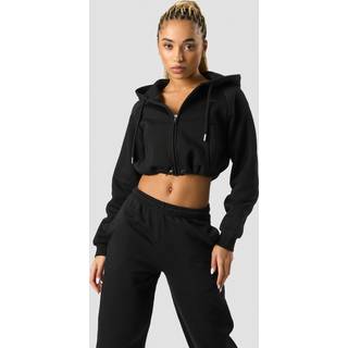 Everyday Cropped Zip Hoodie Wmn Black