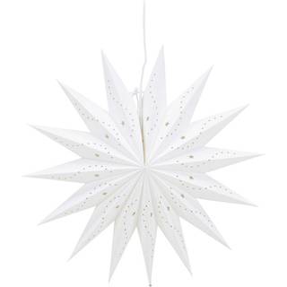 Lindvallen julestjerne med lys papir Ø51cm pendel hvid.