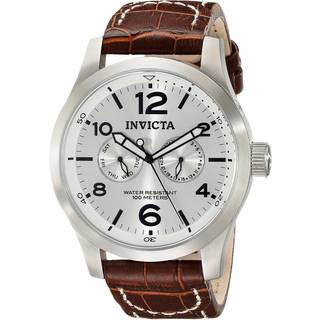 Invicta 0765 II Sølvfarvet/Læder Ø48 mm