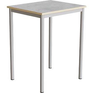 Office skrivebord 70x60cmm højde 90cm lys grå linoleum, alugråt stel