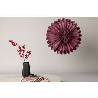 Järvsön julestjerne med lys papir Ø60cm pendel mørkerød.