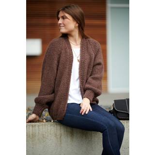 Noella Fora Knit Cardigan Dark Brown