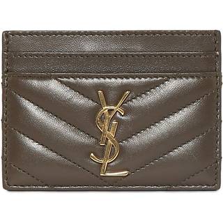 Saint Laurent Cassandre matelassÃ© leather card holder - green - One Size