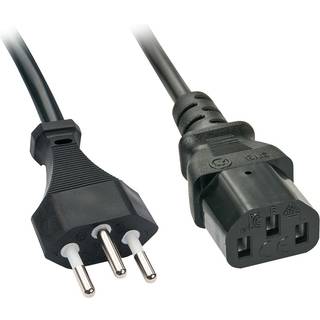 LINDY Schweizer IEC-Netzkabel, 2m  Schw.Netzst.-IEC320 C13